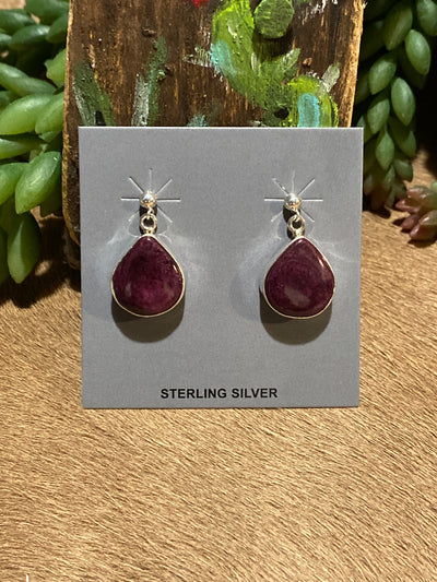 University Sterling Pearl Stone Drop Earrings - 1.2"
