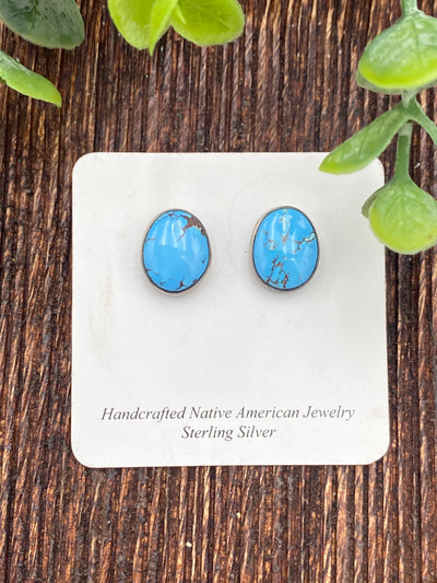 Sinatra Golden Hills Turquoise Stud Earrings