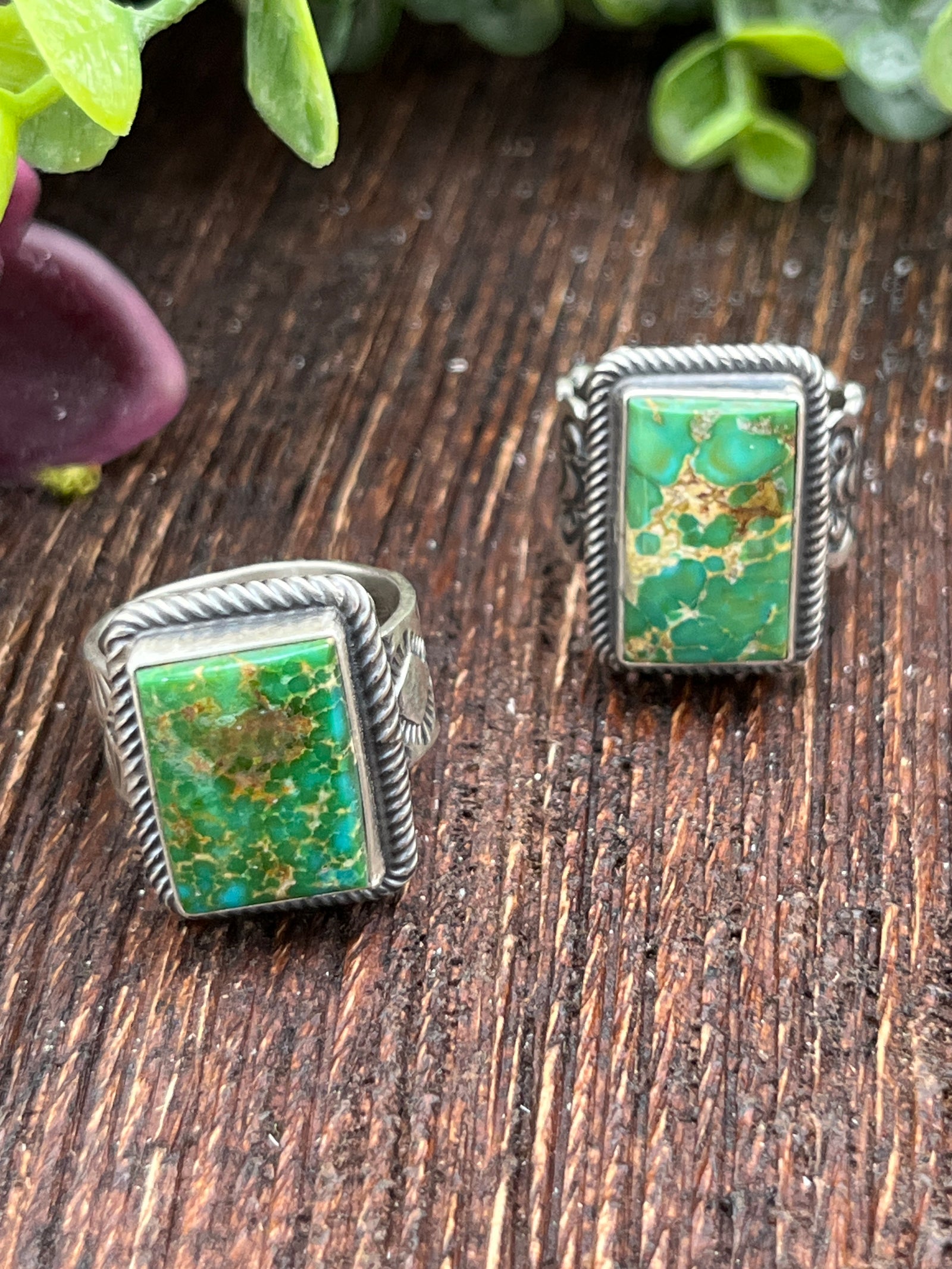 Nori Turquoise Rectangle Sterling Ring - Size 8.5