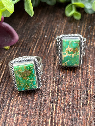 Nori Turquoise Rectangle Sterling Ring - Size 8.5