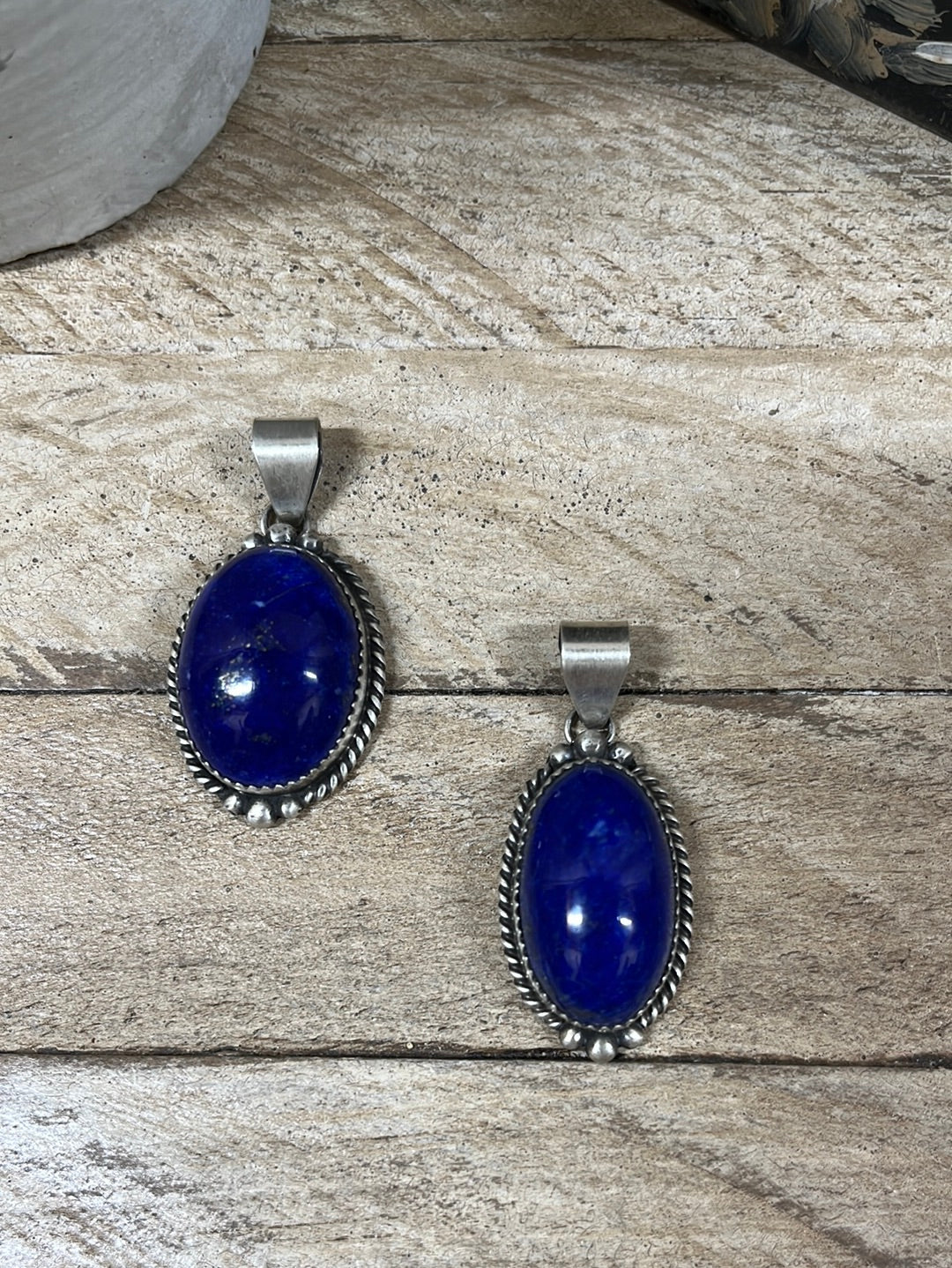 Dakota Sterling Rope Framed Lapis Pendant
