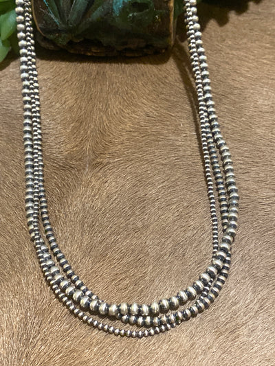 Lucy Multi Strand Sterling Navajo Necklace