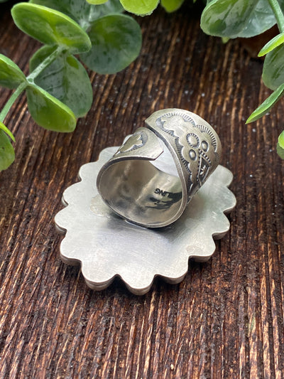 River's Edge Sterling Lapis Oval Cluster Ring - Adjustable