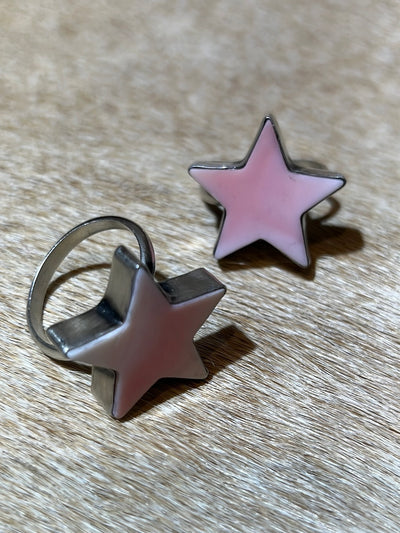 Pink Conch Star Adjustable Ring