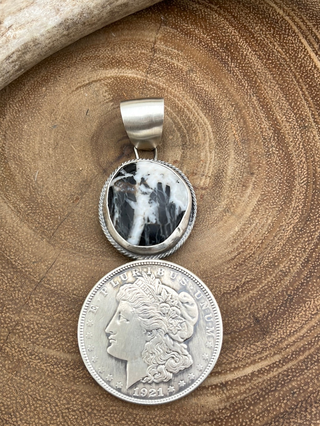 Macy Single Stone Dollar Coin Pendant