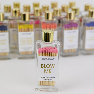 Blow Me Matches - Glass Bottle Matchsticks Pink