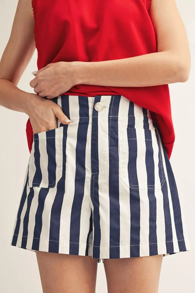 Havana Navy Striped Shorts