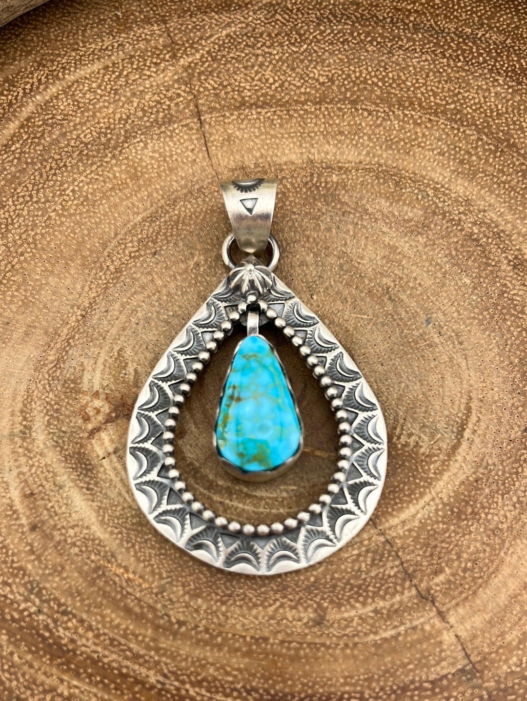 Canyonlands Sterling Turquoise Double Teardrop Pendant