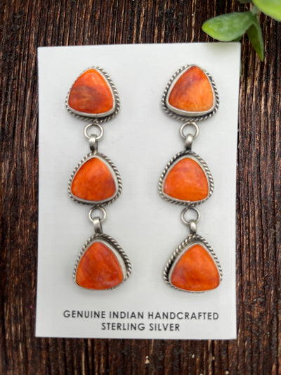 Valencia Triple Linked Spiny Earrings