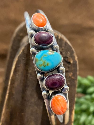 Cassidy Turquoise & Spiny Double Band Cuff