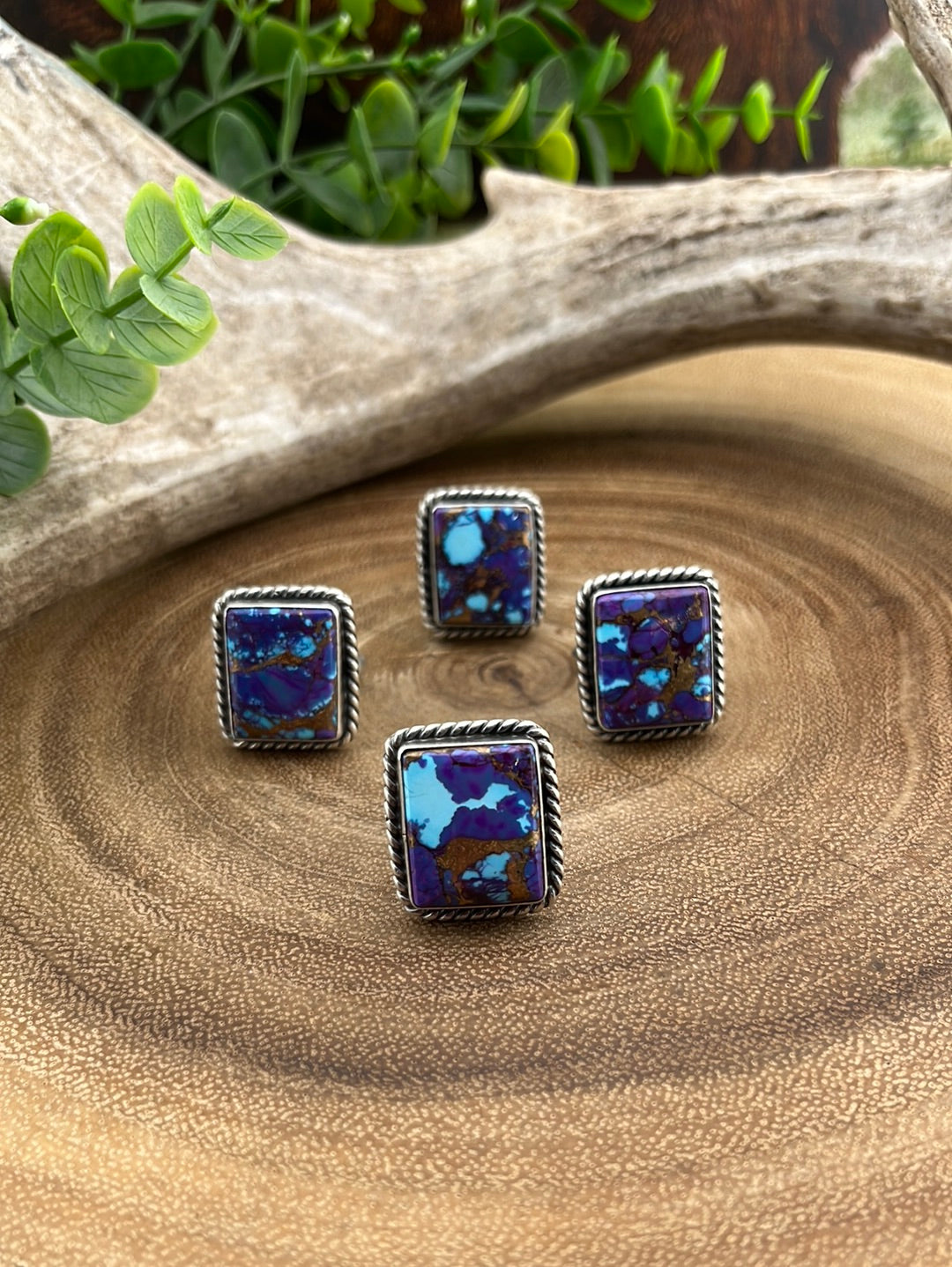 Henley Purple Mojave Turquoise Roped Square Ring