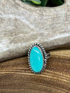 Benedict Sterling Roped Oval Stone Turquoise Ring