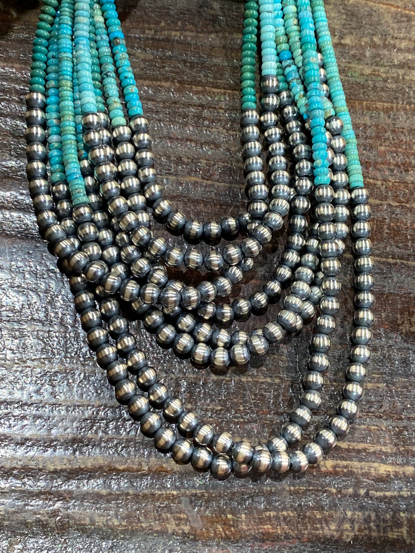 Turquoise Rondelle with 10mm Beads