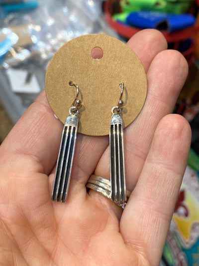 Pryor Sterling Silver Geometric Bar Fish Hook Earrings