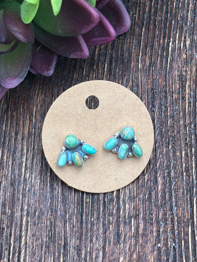 Gretta 4 Stone Sterling Pawprint Earrings - .5"