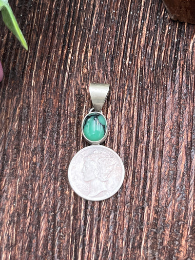 Easton Turquoise Liberty Coin Pendant - Green