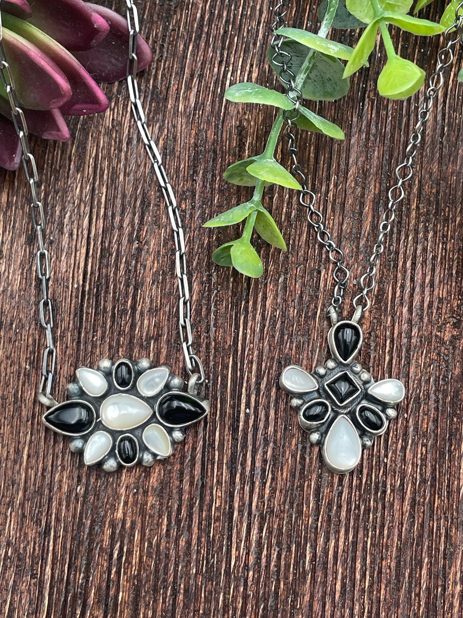 Langford Sterling Necklace With Pearl & Onyx Pendant - 18"