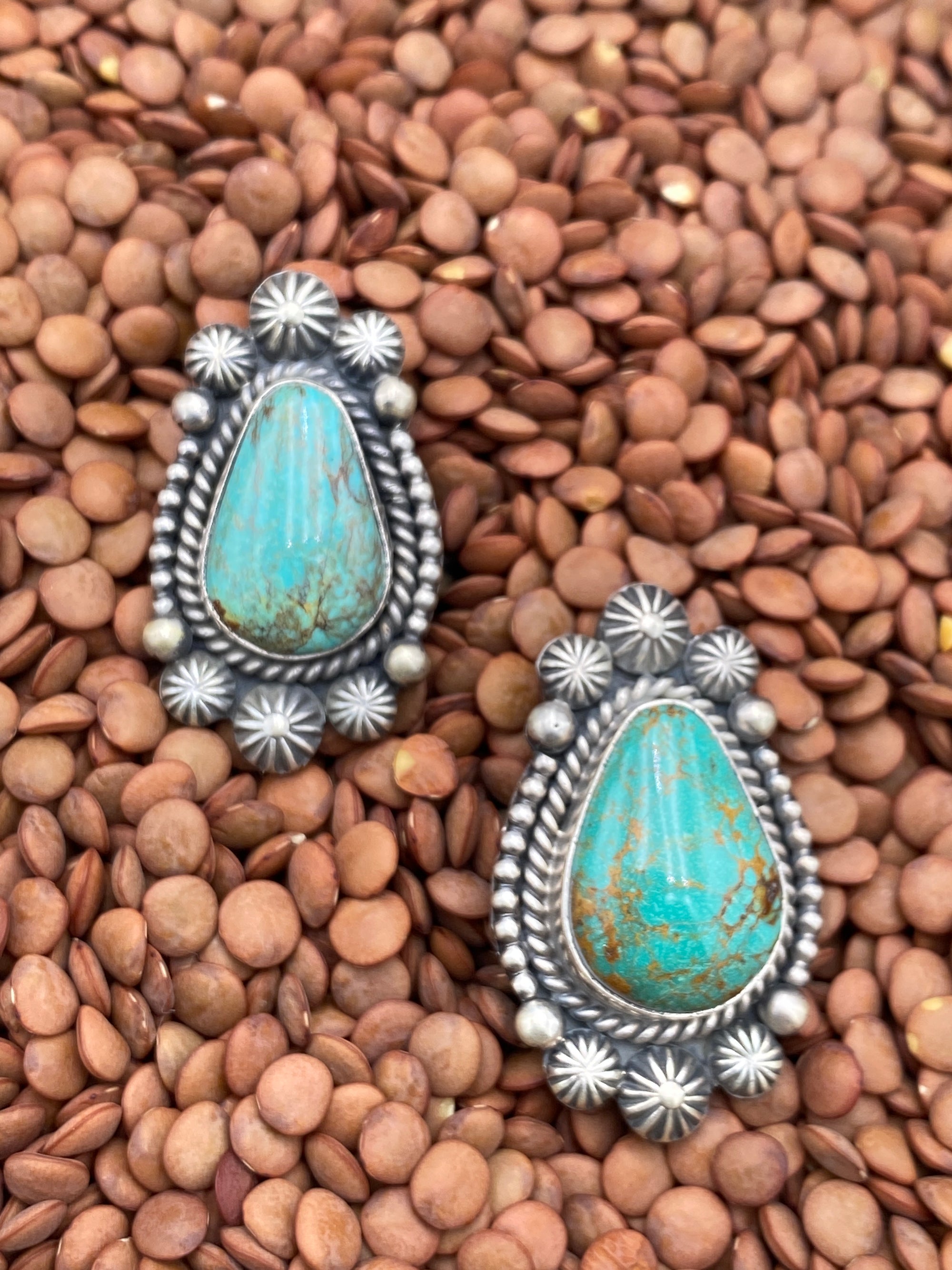 Layla Burst Sterling Framed Turquoise Teardrop Ring