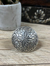 Bienville Large Dome Stamped Concho Ring - Adjustable