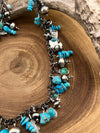 Ashlyn Sterling Link Chain Turquoise Charm Necklace