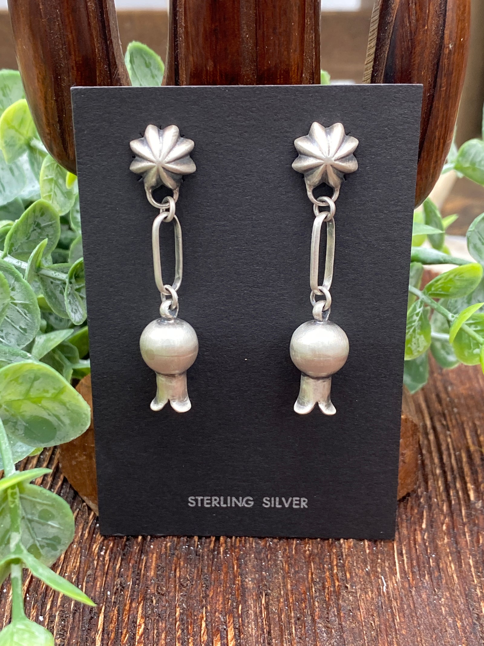 Dawn Sterling Paperclip Flute Blossom Post Earrings