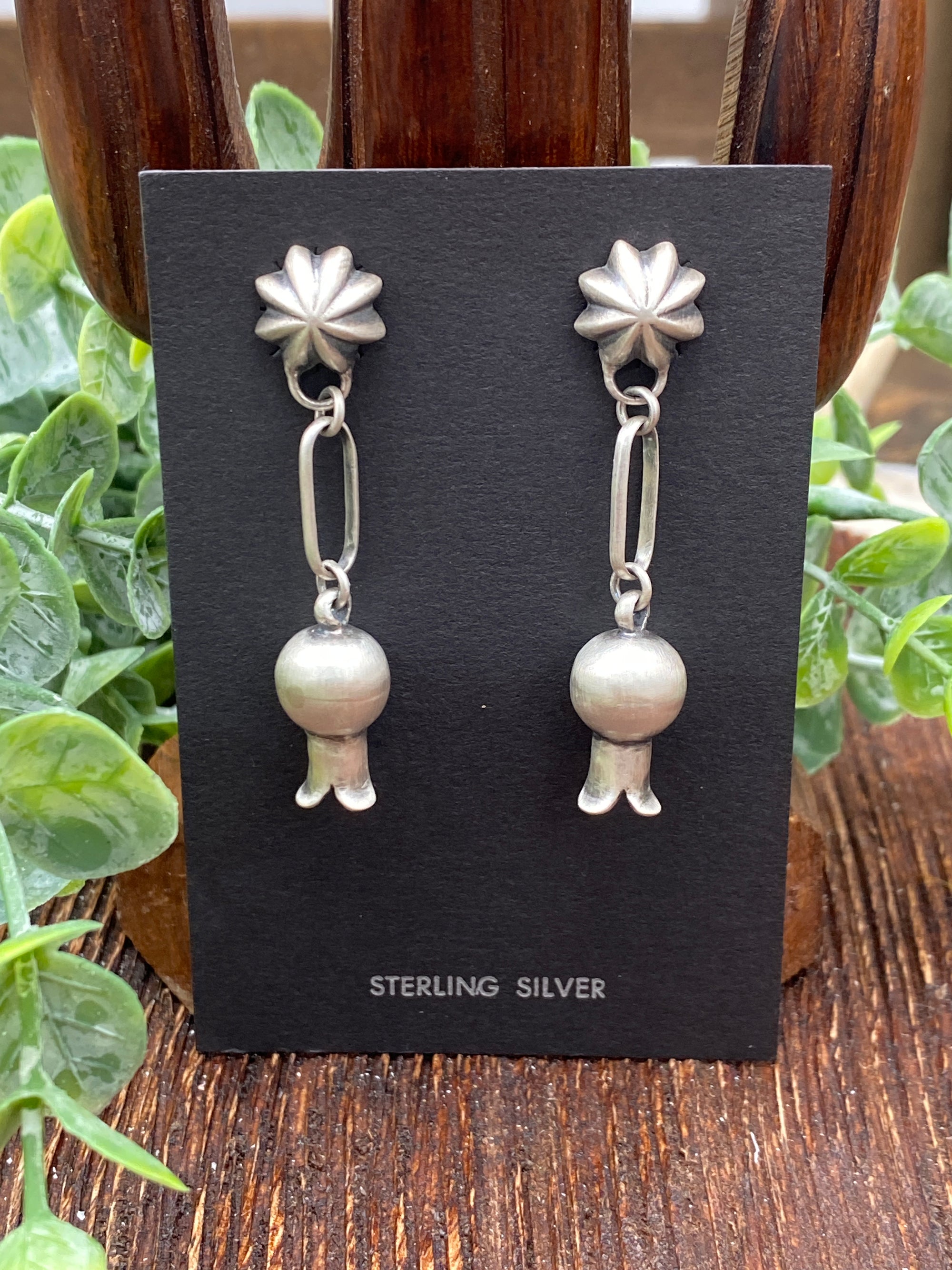 Dawn Sterling Paperclip Flute Blossom Post Earrings