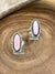 Notched Sterling Slim Oval Adjustable Ring - Pink Conch