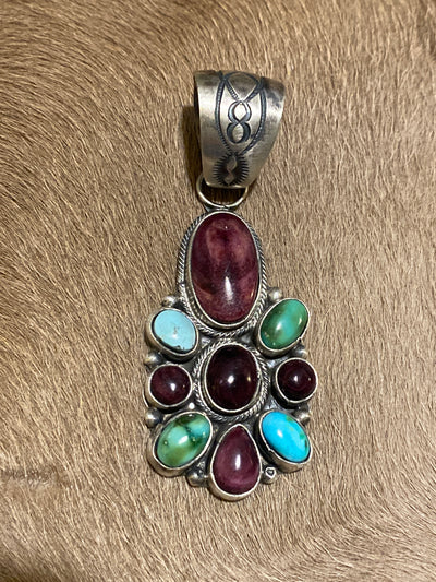Alterra Turquoise & Purple Spiny Sterling Pendant