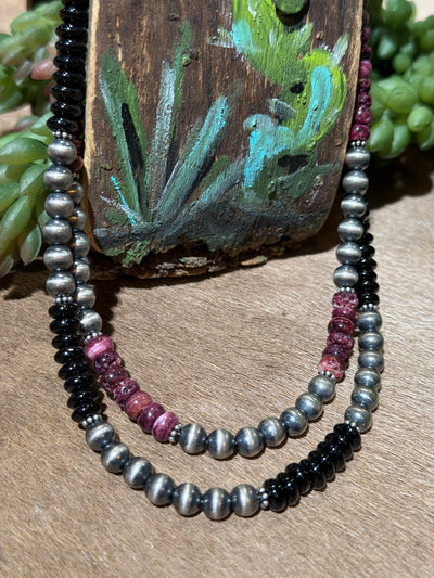 Osterson Sterling 6mm Navajo & Bead Necklace - 18"