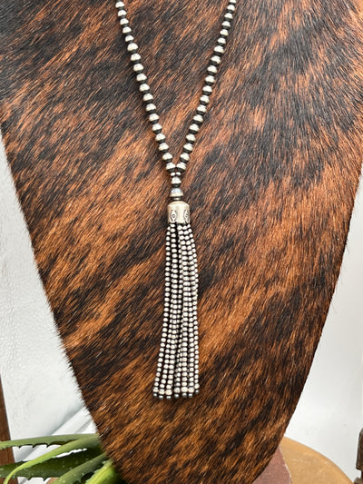 Garrison Sterling Varied Navajo Tassel Necklace - 36"