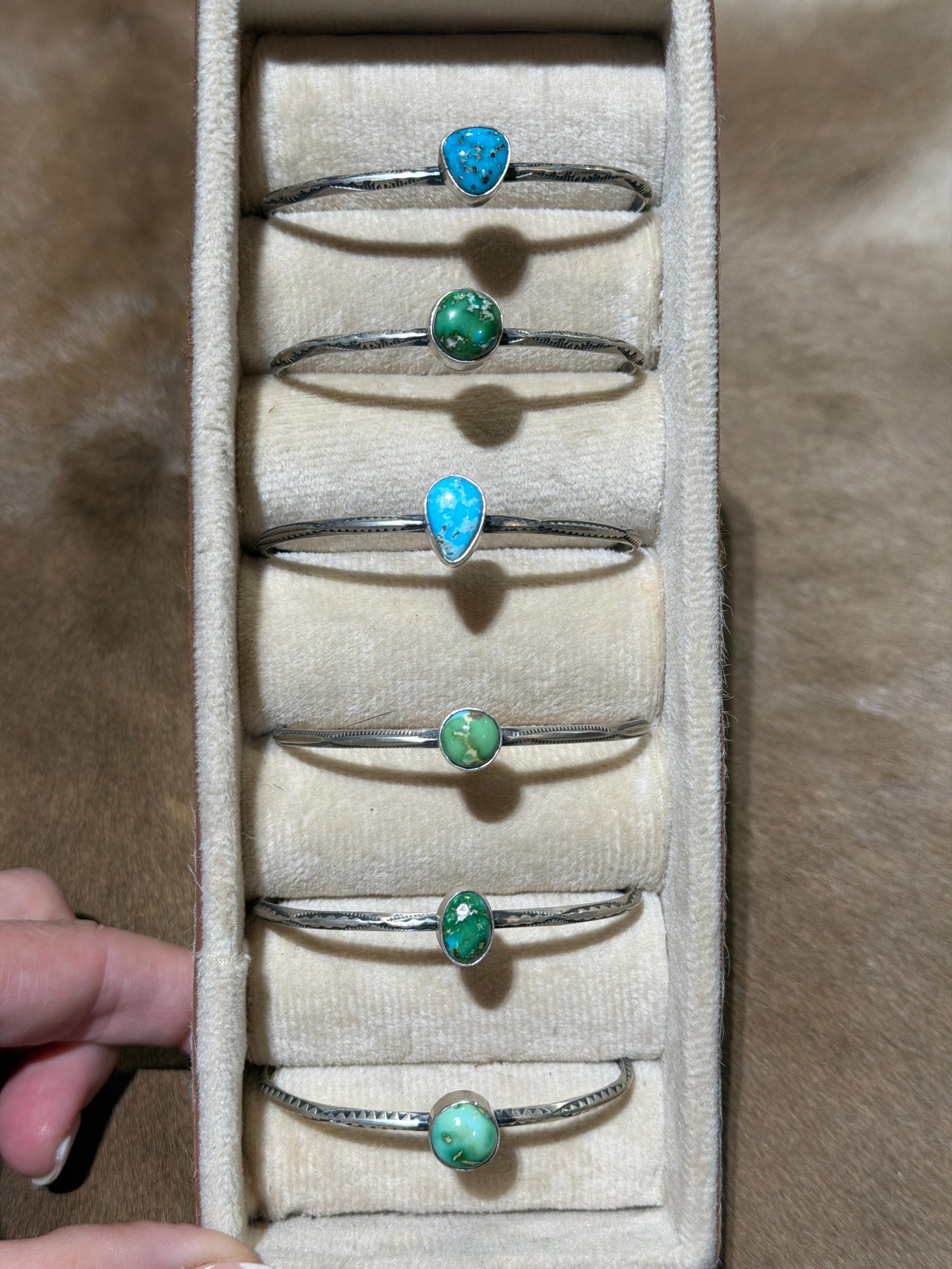 Crafton Single Stone Turquoise Slim Angled Cuff