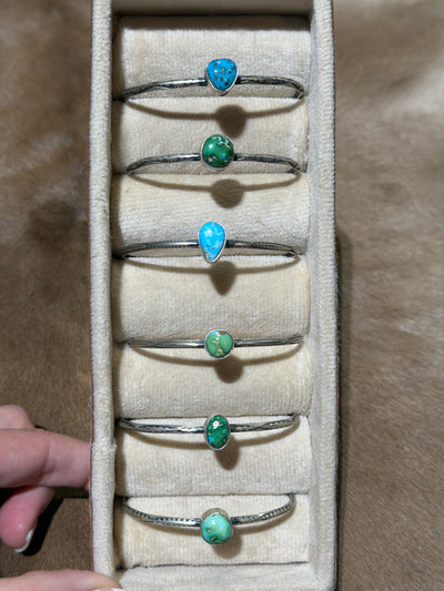 Crafton Single Stone Turquoise Slim Angled Cuff