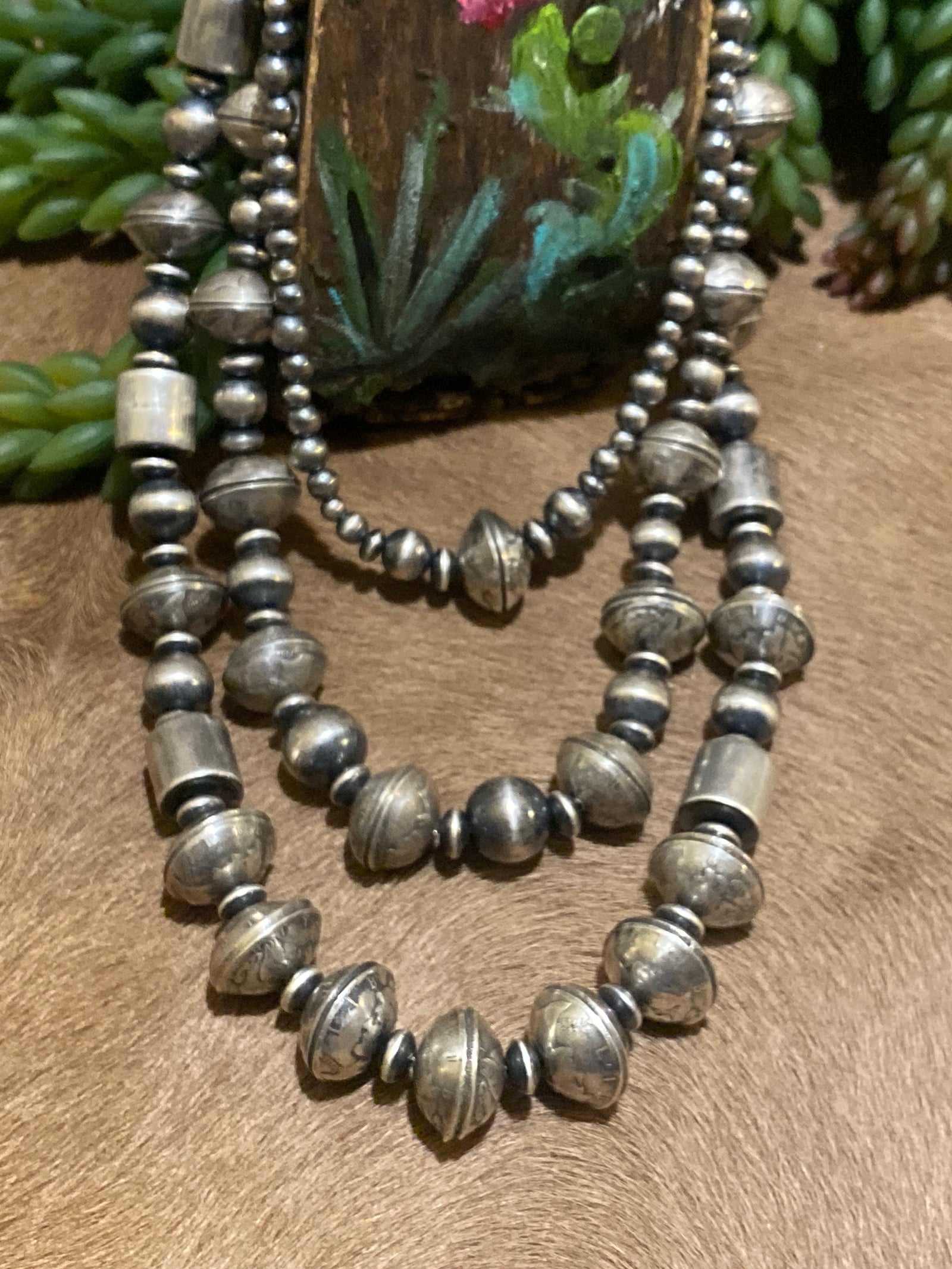 Abigail Sterling Liberty Bead Navajo Necklace