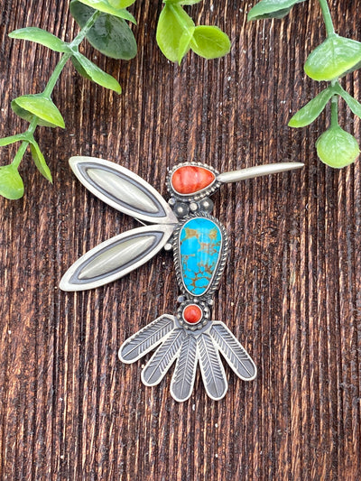 Garden Visitors Sterling & Stone Brooch/Pendant