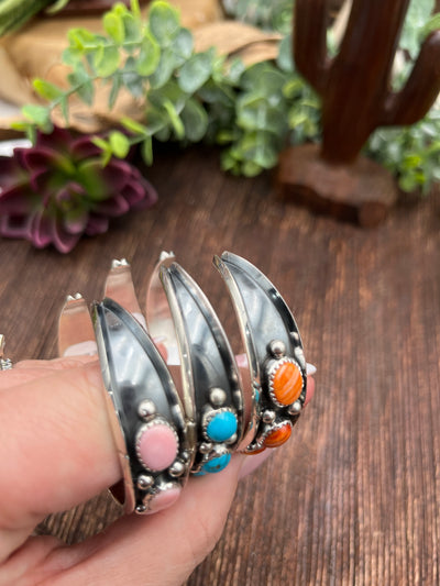 Stetson 7 Stone Oxidized Sterling Cuff