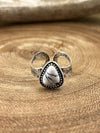 Reagan Fashion Silver Roped Stone Teardrop Ring
