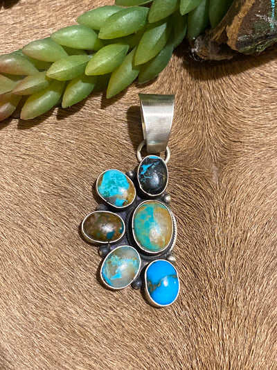 Julie Mae Turquoise Half Circle Sterling Pendant