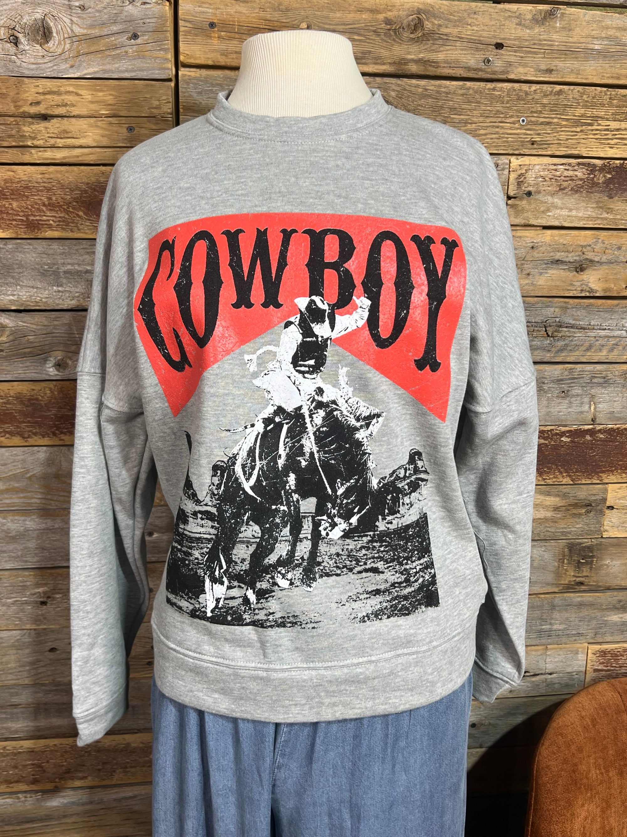 Grey Cowboy Sweatshirt