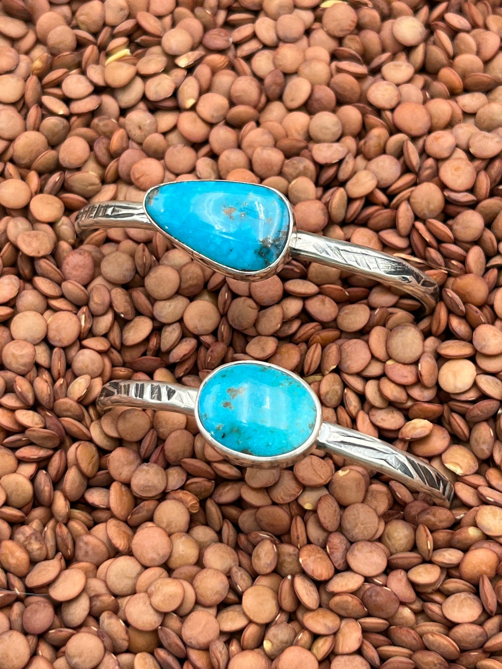 Billings Single Stone Native Turquoise Slim Sterling Cuff