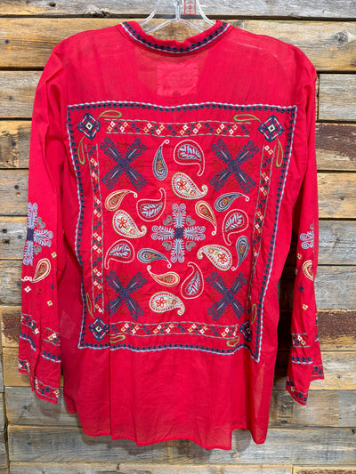 Johnny Was Slim Audrey Embroidered Shirt