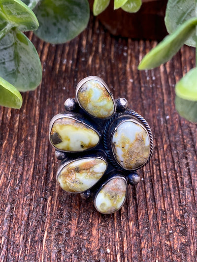 Kensie Palomino Turquoise 5 Stone Pendant or Adjustable Ring