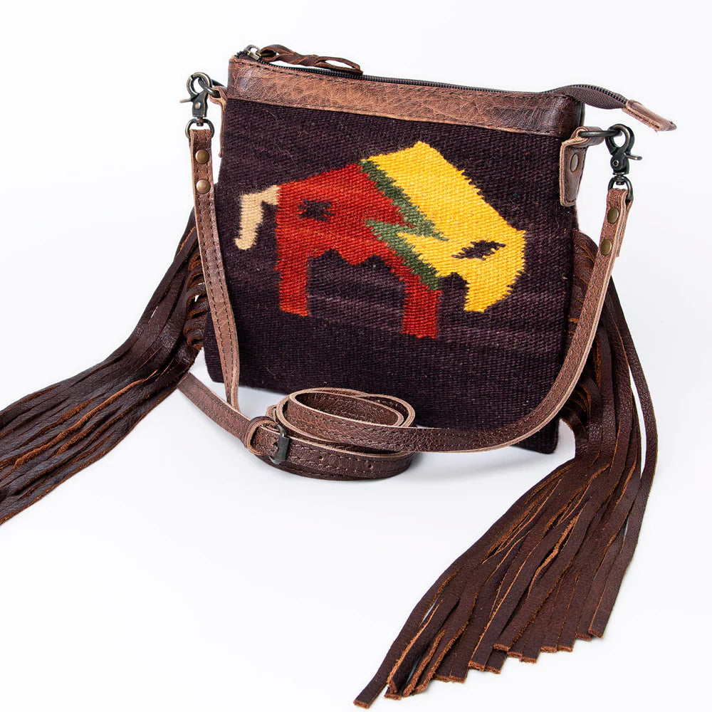 Hand Weaved Wool Saddle Blanket Hand Bag
