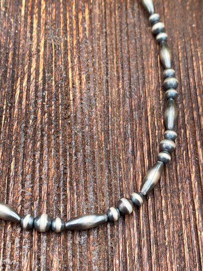 Avila 3 to 1 Torpedo Bead Sterling Necklace