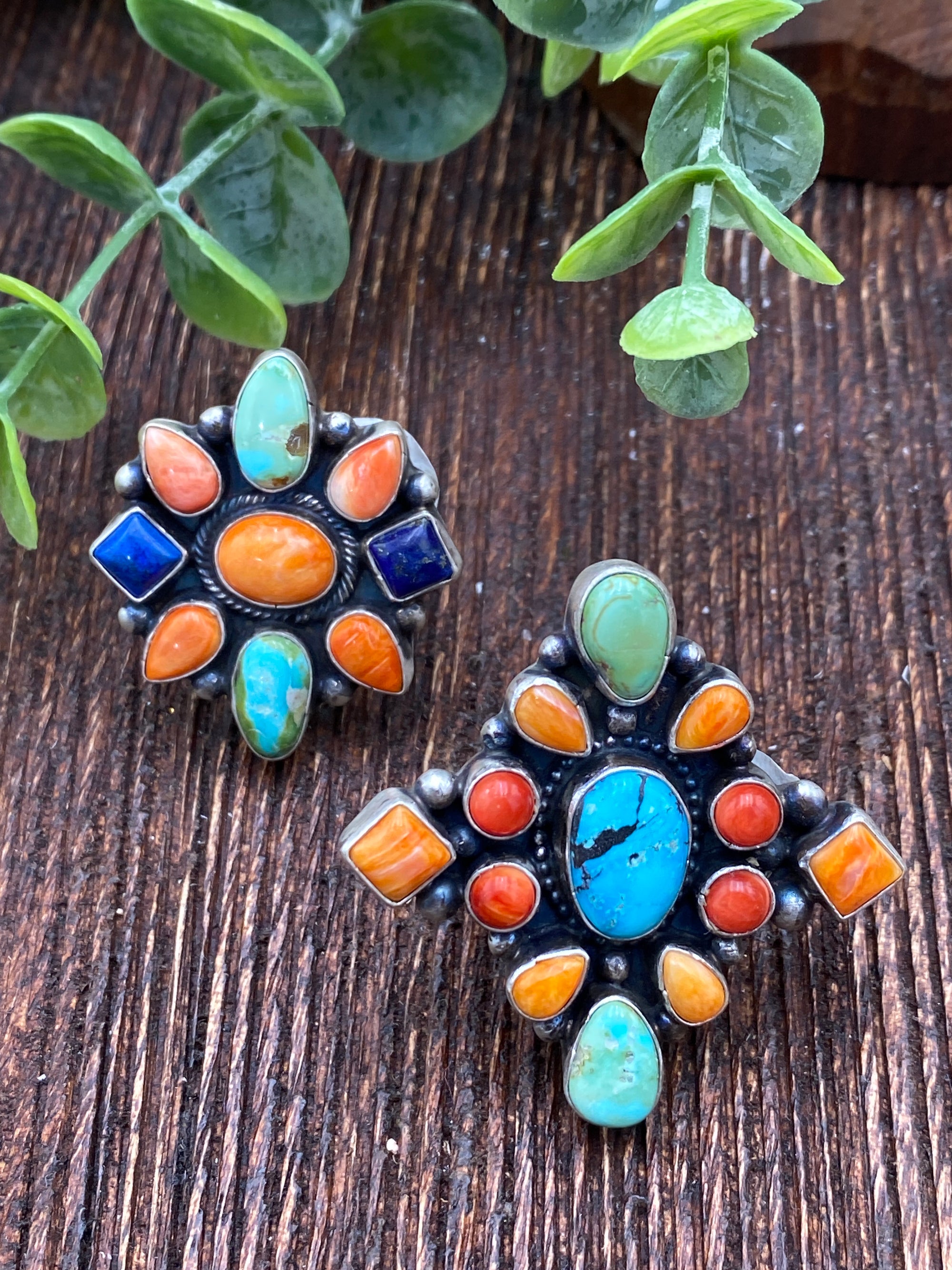 Rocio Multi Stone Sterling Adjustable Ring