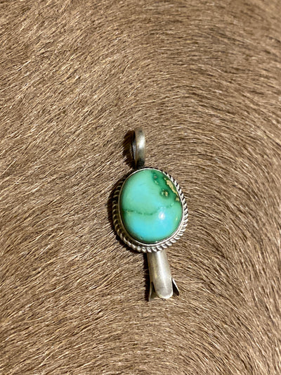 Parker Turquoise Flute Blossom Sterling Pendant