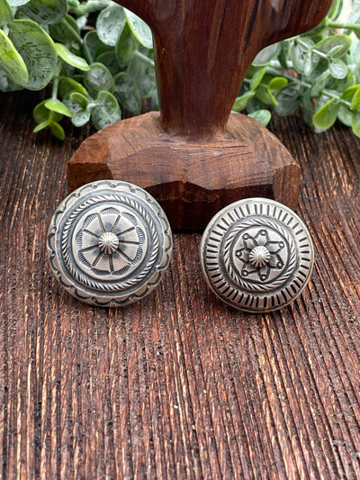 Riot Stamped Sterling Concho Rings