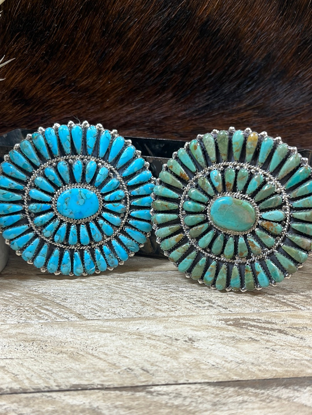 Danbury Sterling Silver Zuni Belt Buckle - Turquoise