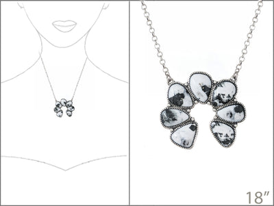 Griggs Fashion Silver Link Chain With Stone Naja - 18"