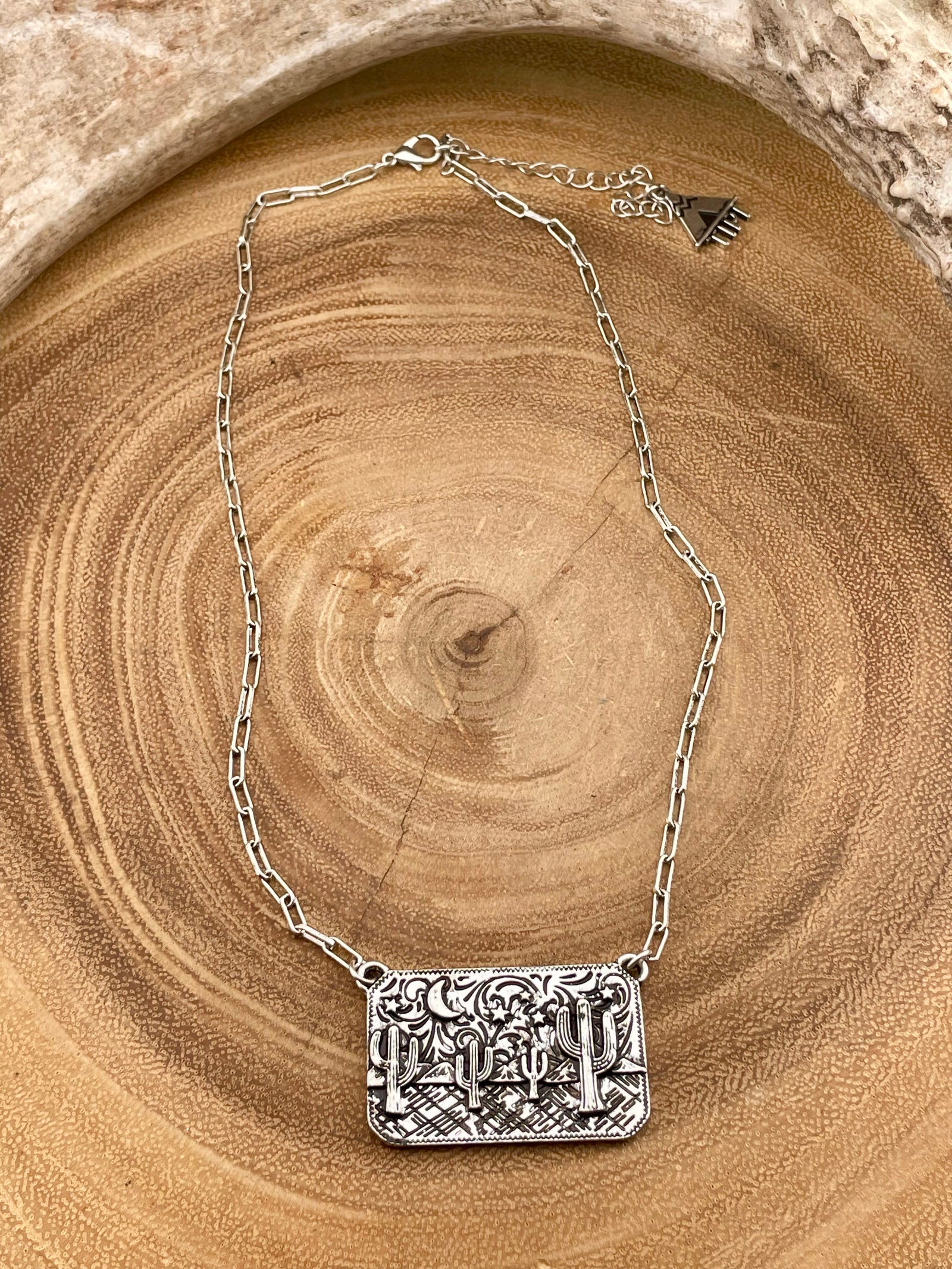 Desert Night Fashion Silver Bar Necklace