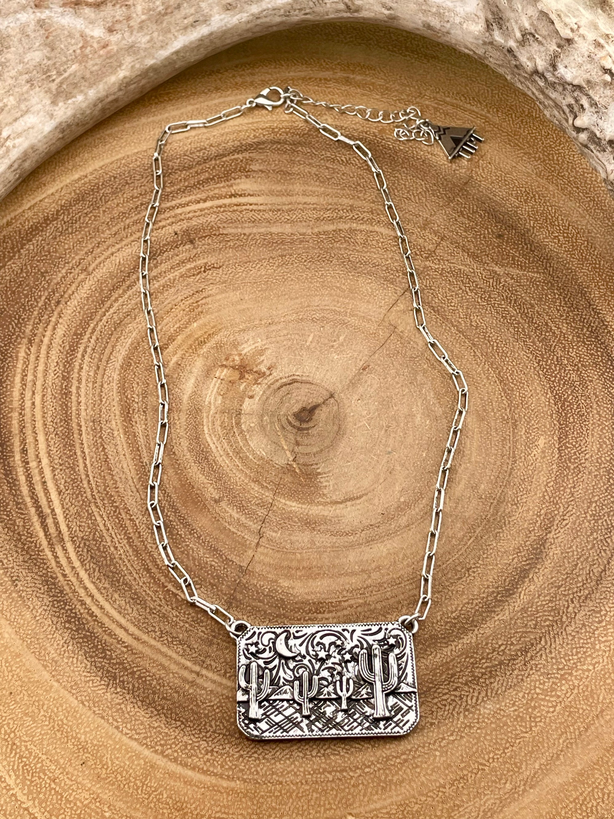 Desert Night Fashion Silver Bar Necklace